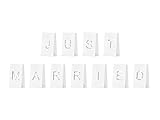 Papierlaterne Just Married Hochzeit 19 cm x 11 Stück Lichttüten Windlicht Papiertüten weiß
