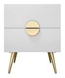 Nachttische Einfacher Nachttisch, große Kapazität, Schubladen-Hardware, Griff, Nachttisch, luxuriöse Nachtkommode for Schlafzimmer(Blanc)