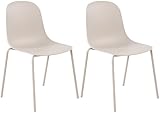 CLP 2er Set Stühle Hardin, stapelbare Gartenstühle, wetterfest und UV-beständig, Outdoor-Stuhl für Balkon, Terrasse und Esszimmer, Farbe:hellgrau