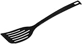 Fackelmann Schlitzwender Nero – Hitzebeständiger Kunststoffwender, 320x66x12mm, Spülmaschinenfest, Schwarz, Made in Germany