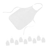 Hohopeti 20 Stück Teiliges Malschürzen aus Wasserdichtem Material Weiße DIY Bastelschürzen für Jungen und Mädchen Schützende Schürzen für Kunst Malerei und Kreative Schulaktivitäten