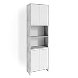 Vicco Badschrank Maris, Beton/Weiß, 56.1 x 190 cm