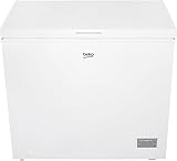 Beko CF200CWN Gefriertruhe, Kühltruhe, 198 l Nutzvolumen, 1 Gefriergutkorb, Schnellgefrierfunktion, Transportrollen, LED-Anzeigesystem, 40 db(A), Weiß