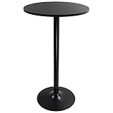 KKTONER Runder Bistrotisch Stehtisch mit Höhe von105cm, Bartisch Beistelltisch schwarz