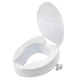 Erhöhter Toilettensitz für ältere Schwangere und Behinderte, Toilettensitzerhöhung mit Deckel (6 cm)
