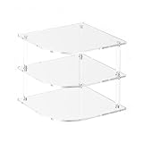 Eckregal aus Acryl, 3 Ebenen, platzsparendes Geschirrregal für Küche, wasserdichter Küchenschrank für Teller und Schüsseln