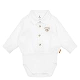 Steiff Baby-Jungen Body Langarm, Bright White, 62
