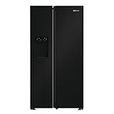 Bauknecht SBS IW D90 BLACK Side by Side Kühl-Gefrierkombination/Inverter Kompressor/Wasser- und Eiswürfelspender/FreshShield/ElegantFit/Dual Cool Total NoFrost