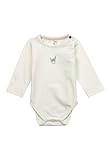 Sterntaler Body Emmi - Unisex Body aus Baumwoll Jersey - Langarm Baby Body mit Esel Emmi Front Print - Baby Strampler mit Druckknöpfen im Schritt und Schulter, Ecru, Größe 86