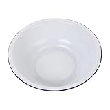 LALADEFIEE Vintage Emaille Waschschüssel Rund aus Metall Klassische Landhaus Küchenschüssel mit Glatter Leicht zu Reinigender Oberfläche Vielseitig als Waschbecken Teigschüssel und