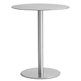 Failjierue Hoher Kneipentisch – runder Bar- und Couchtisch – platzsparende Cocktail-Oberfläche for Wohnzimmer oder als Sofa-Ende, Edelstahl(50x74cm)