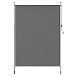 SONGMICS Senkrechtmarkise, höhenverstellbar, 200 x (220-300) cm, kein Bohren erforderlich, Vertikalmarkise für Terrasse, Balkon mit Markisenkasten, UPF 50+, Sichtschutz, anthrazitgrau GSA0020G01