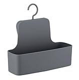 WENKO Duschcaddy Barcelona, Duschregal zum Hängen, mit beweglichem Haken, Spezial-Kunststoff (bruchsicher), Befestigen ohne Bohren, Anthrazit