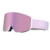 Damen-Skibrille, Damen-Schneebrille, magnetische Skibrille, verstellbare Antibeschlag-Ski-Schneebrille, UV400-Schutzbrille für Männer, Frauen, Kinder, Jugendliche, Erwachsene