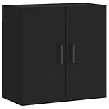 vidaXL Wandschrank, Hängeschrank mit viel Stauraum, Wandmontage Badschrank Medizinschrank, Aufbewahrungsschrank für Wohnzimmer, Schwarz Holzwerkstoff
