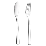 OFFSCH 2 Teiliges Fischbesteck Set Aus Edelstahl Hochwertige Fischgabel Und Fischmesser Für Westliche Tischkultur Elegantes Besteck Für Zuhause Und Restaurants Metallisches Geschirr