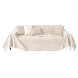 GDWD Wasserdichte Hundedecke für Sofa, rutschfest, warm, Sherpa-Fleece-Überwurf, waschbare Flanell-Haustierdecke für Bett, Möbel, Autositz, Boden (Beige, 180 x 300 cm)