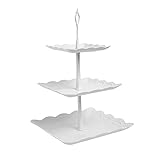 SZJYG Tortenständer, Kuchenständer, 3 Etagen Cupcake Dessert Ständer Teller Weiß, 3-Tier Serviertablett Ständer Wiederverwendbar für Hochzeit, Zuhause, Geburtstag, Party Servierplatte