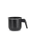 Zanetti, Milchtopf aus Aluminium, Jumbo-Linie, Milchtopf, Durchmesser 12 cm, ergonomischer Griff, Farbe Schwarz, Made in Italy