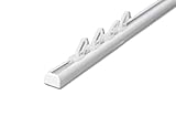 Rollmayer Aluminium Gardinenschiene Mini im Weiß mit Deckenbefestigung (mit Faltenlegehaken, 120cm) glänzend 1-läufig Vorhangschiene Innenlaufschiene für Schiebevorhänge, Gardinen und Vorhänge