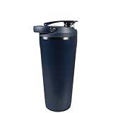 HydroJug 680.4 g Neuer Edelstahl Shaker - Isoliert, Auslaufsicher, BPA-frei mit lautlosem Rührrost - Keine Klumpen, Kein Lärm - Premium Shaker für Fitness, Sport & Alltag Mitternacht