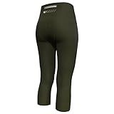Logas Fahrradhose Damen Gepolstert 3/4 Radlerhose High Waist Radhose Polster Elastische Radlershorts Mit Tasche L Pitch Grün