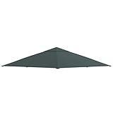 Physport Pavillondach 3x3m Ersatzdach für Pavillonabdeckung, Sonnenschutz aus Polyester, dunkelgrau für Garten & Terrasse