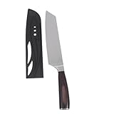 Hohopeti Japanisches Kochmesser mit Holzgriff Fleischzerkleinerer Mehrzweck Küchenmesser Hohe Härte Verschleißfest für Profi und Haushalt