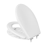 CECIPA WC-Sitz mit Absenkautomatik, ovaler Toilettendeckel aus Duroplast bis 250 kg belastbar, antibakterieller Klodeckel mit Quick-Release & Soft-Close, einfache Montage mit Schablone, weiß