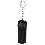 TINEASUR persönlicher Alarm System Sicherheitsalarm Attacke LED Knopf panikalarm handalarm Kinderalarm Reisealarm Taschenalarm akustischer Alarm Notfallalarm für Frauen ABS-Material Black