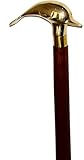 Gehstock im Vintage-Stil, Delfingriff, 91,4 cm, Messing und Holz, Braun