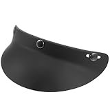 Cabilock Retro-Helm-Visier 21 cm Schwarz – Abnehmbare PC-Sonnenblende für Motorrad & Fahrrad, UV- & Regenschutz, Universal-Einbau, Leichtes Outdoor-Sicherheitsvisier, Ersatz-Visier