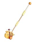 Eichhorn 100006804 - Schiebefigur Biene, mit beweglichem Flügel, Grifflänge 50 cm, geräuschlose Silikonräder, aus 100% FSC Zertifiziertem Buchenholz, ab 1 Jahr