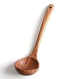 2 PCS Kochlöffel aus Holz, Holz Esslöffel, Akazienholz, Holzkochlöffel und Ho lz Esslöffel Naturgeölt, Antibakteriell und Schonend für Pfannen, Wooden Cooking Spoon für Küche und Kochen