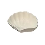 Keramik-Schmucktablett in Muschelform, weiße Muschel-Schmuckschale, Keramik-Ring-/Ohrringhalter, dekorative Schmuckplatte mit Ozean-Motiv for Ringe, Ohrringe, Halsketten, Armbänder, Schmuck, Uhren, Sc