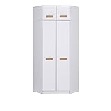 Marmex Kleiderschrank Holz Eckschrank mit Kleiderstange und Einlegebode Mehrzweckschrank Schrank Kinderzimmer Schlafzimmer Möbel Flurschrank Grant G8+G15 91x235 cm