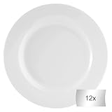 Home4You Dessertteller - Weiß - Ø 20 cm - Porzellan - 12er Set