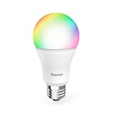 Hama smarte Glühbirne E27 (9W, smarte Lampe RGB und weiß, Globeform, dimmbare WLAN Lampe, Matter kompatibel für z.B. Alexa, Google Assistant, Apple Home, Smart Things)
