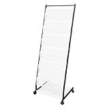 ZeitschriftenstäNder Feststellbar SchräGen ProspektstäNder 6-Stufiger Verdickten BroschüRenstäNder Mit RäDern 47,5 * 38 * 132cm Offene Gitterstruktur LiteraturstäNder BodenstäNder FüR CaféS BüRos