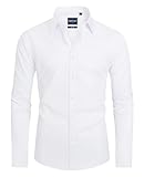 DEMEANOR Hemd Herren Langarm Businesshemden für Herren Slim Fit Business Bügelleichtes Hemden Freizeithemd