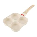 Bratpfanne mit 4 Mulden, antihaftbeschichtet, für Eier und Pfannkuchen, perfekt für Familienfeiern (weiße vier Löcher)