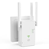 Aenxwa WLAN Repeater WLAN Verstärker 1200Mbit/s Dualband 2,4GHz+5GHz WiFi Booster mit Repeater/Router/Access Point Modus,4 Antenne,Einfache Einrichtung,WiFi Range Extender Mit LAN/WAN Port 2a