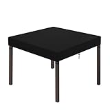 Dokon Tischplatte Abdeckung Wasserdicht Gartenmöbel Schutzhülle Winddicht UV-Beständiges Robustes Oxford-Gewebe Tischplattenhülle, Schutzhülle für Gartentisch, Quadratisch (90x90x15cm) - Schwarz