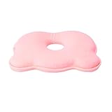 Feuerlos Babykissen Neugeborenes Kissen, Atmungsaktives Babykissen kinderkopfkissen Memory Schaum Gegen Plattkopf und Kopfverformung für 0-12 Monate Neugeborenes (Rosa)