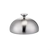 Edelstahl-Kuppel-Teller-Abdeckung, 30 cm, Metall-Deckel für Steak, Käse, Schmelzen, Gemüse, Dämpfen und Grillen, Party, Kochen, drinnen und draußen (14 cm)