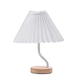 LOLPALONE Dreifarbige dimmbare nordische Tischlampe, USB, Vintage, plissiert, Stoff, Tischlampen, USB, High-End-Nachttischlampe, gemütliche Atmosphäre, Dekoration, Schreibtischlampe A