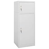 Gecheer Sattelschrank Sattelspind Stahlschrank Stallspind Metallschrank Hellgrau 53x53x140 cm Stahl