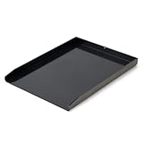Onlyfire Universal BBQ Plancha für Gasgrill und Holzkohlegrill, Grillplatte Grill Platte aus Dickem 5mm, Keramisch Lackierte Oberfläche, 30x40cm, Schwarz