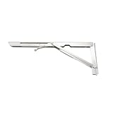 JHSDHYD Wandklapphalterung Klappbare Regalhalterung, robuste, zusammenklappbare Regalhalterung aus Edelstahl, Hardware for Tischarbeit, Wohnmobil, Auto, platzsparend, 2 Stück(Silver 18inch)