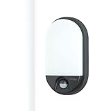Oktaplex lighting LED Aussenlampe Oval mit Bewegungsmelder Lumi Motion IP54-10W 800Lm warmweiß 3000K - Aussenleuchte Ovalleuchte außen anthrazit
